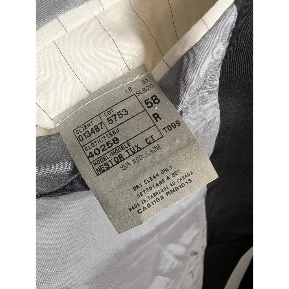 Black by Vera Wang Nestor Tux Jacket 58R Mens Wool 2-Button Formal Blazer Canada